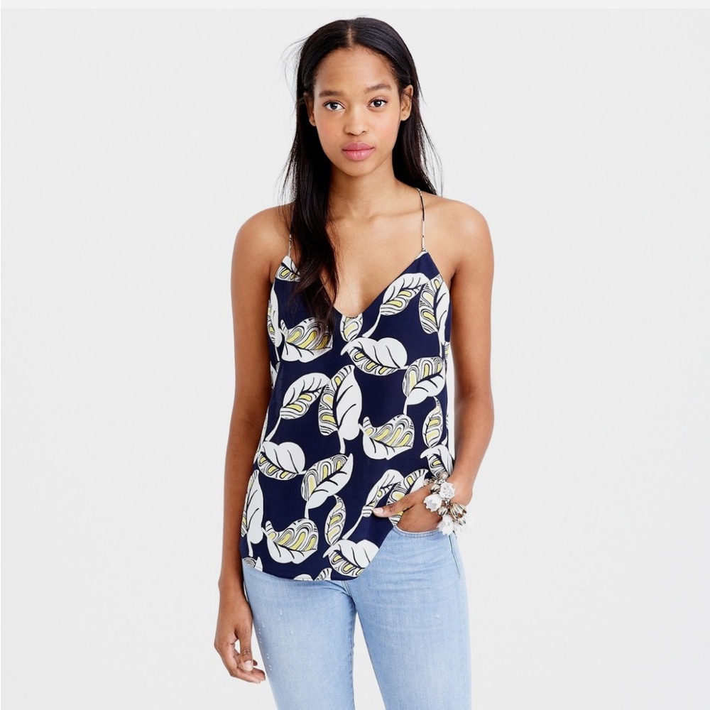 J. Crew CARRIE CAMI IN TROPICAL FROND